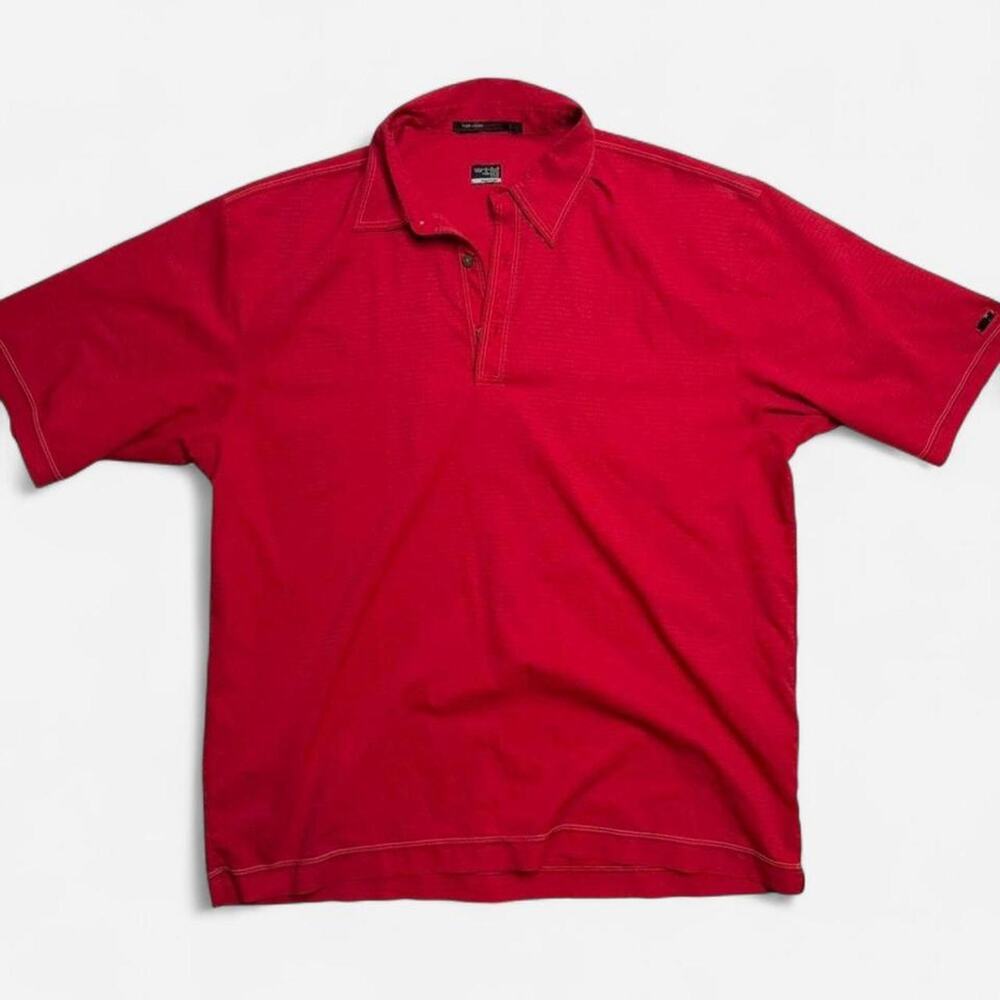 Nike Tiger Woods Collection Dri-FIT Red Golf Polo Shirt Men’s Large Y2K